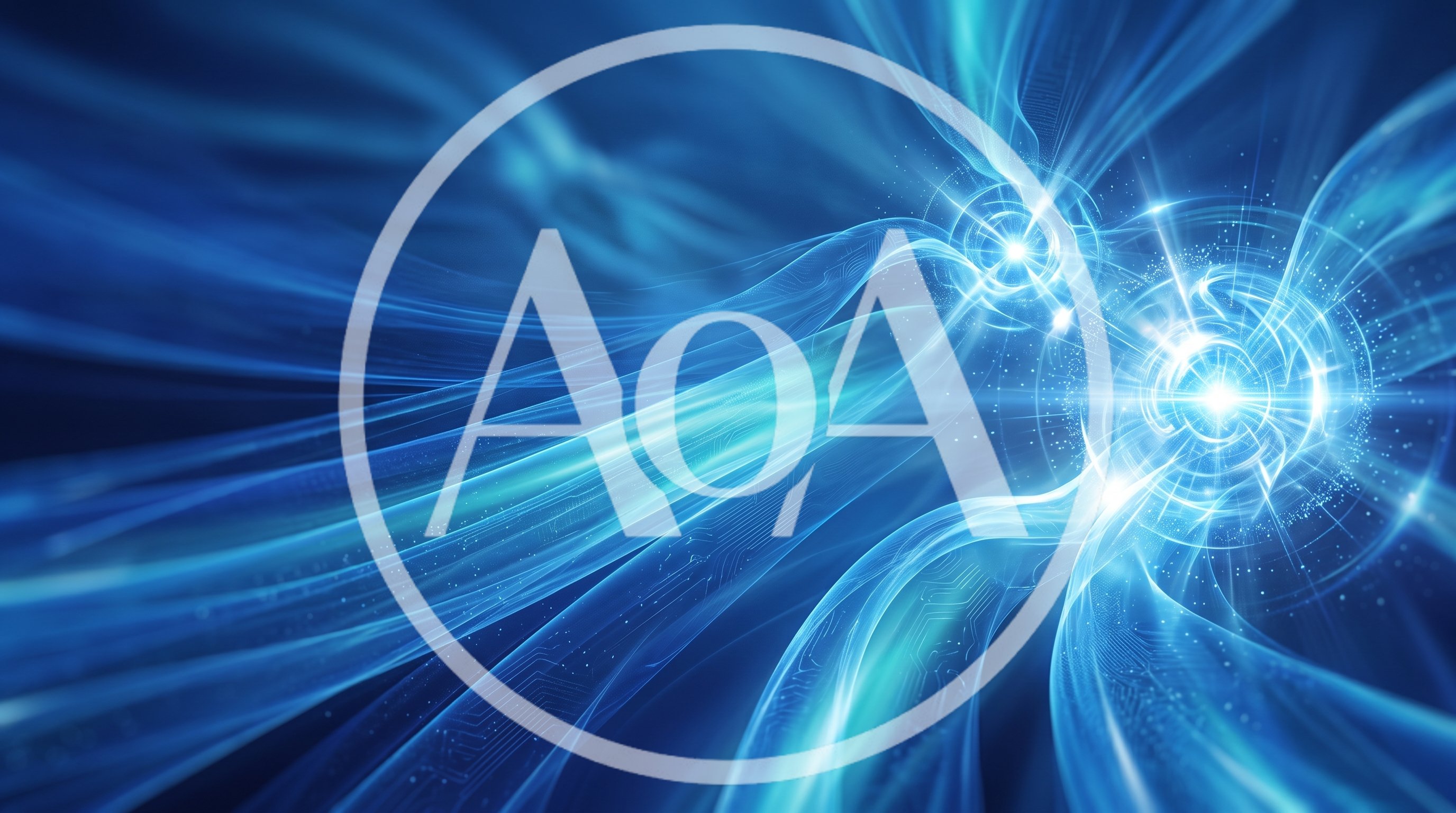 Abstract Digital Data Flow With Glowing Energy Nodes