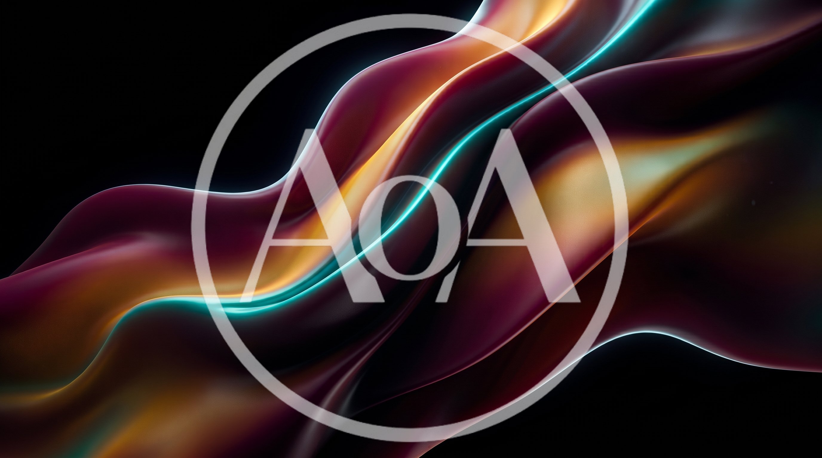 Abstract Fluid Motion With Iridescent Metallic Waves
