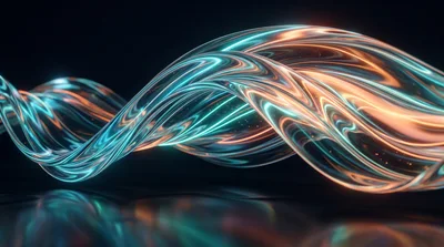 Abstract Glowing Liquid Wave Motion Background