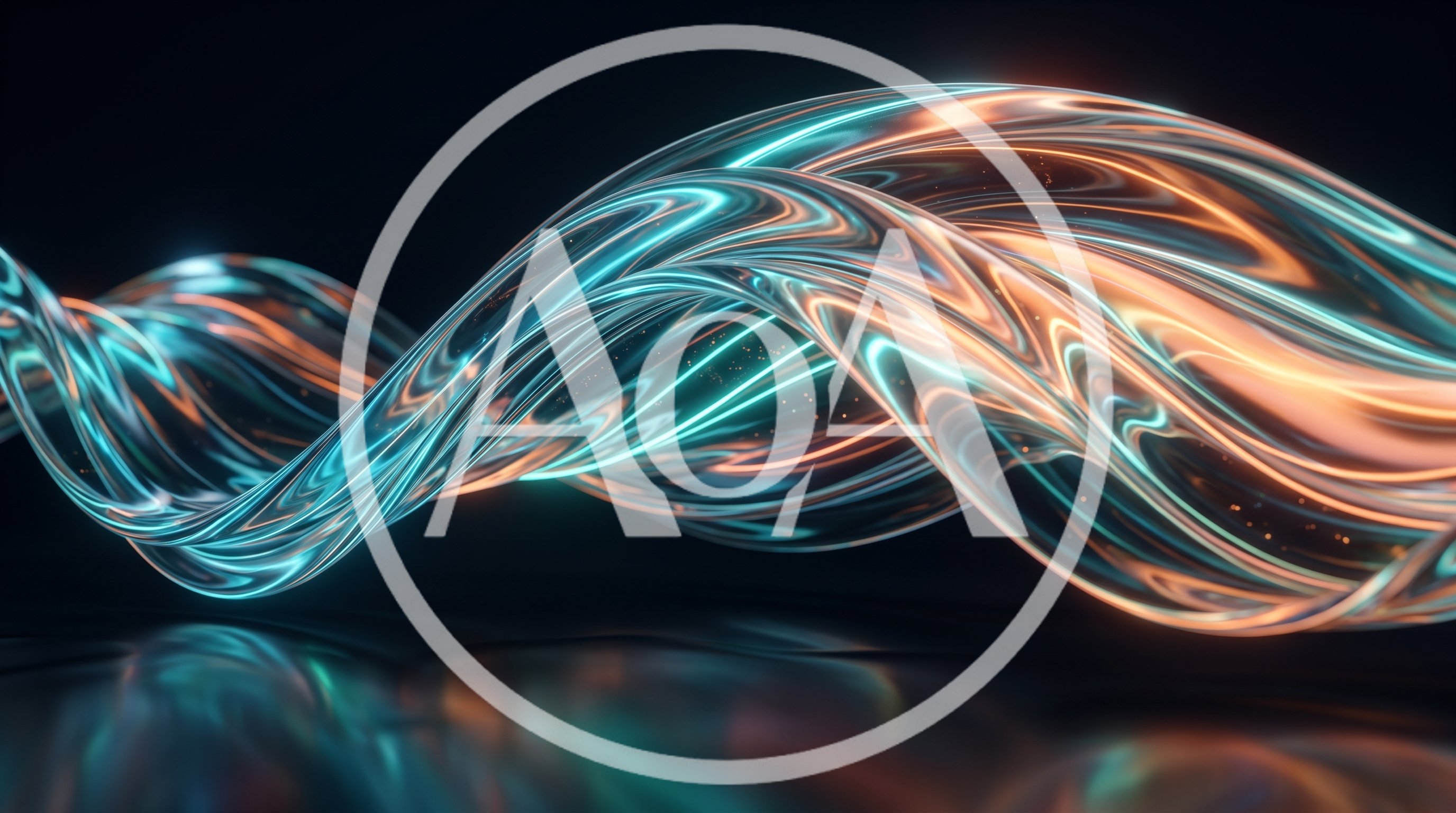 Abstract Glowing Liquid Wave Motion Background