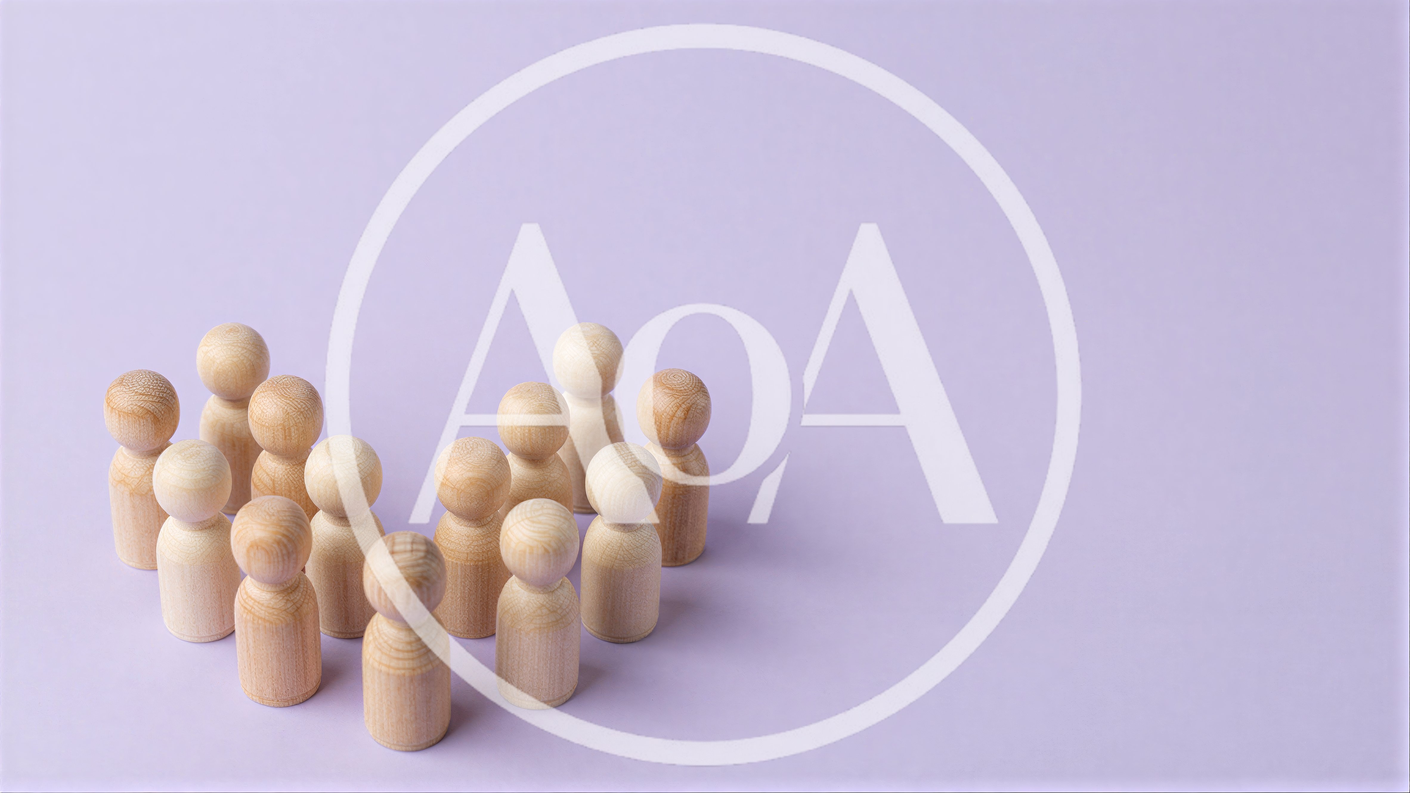 Wooden Peg Dolls Arranged In A Group