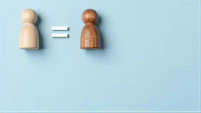 Wooden Peg Dolls Representing Equality Concept