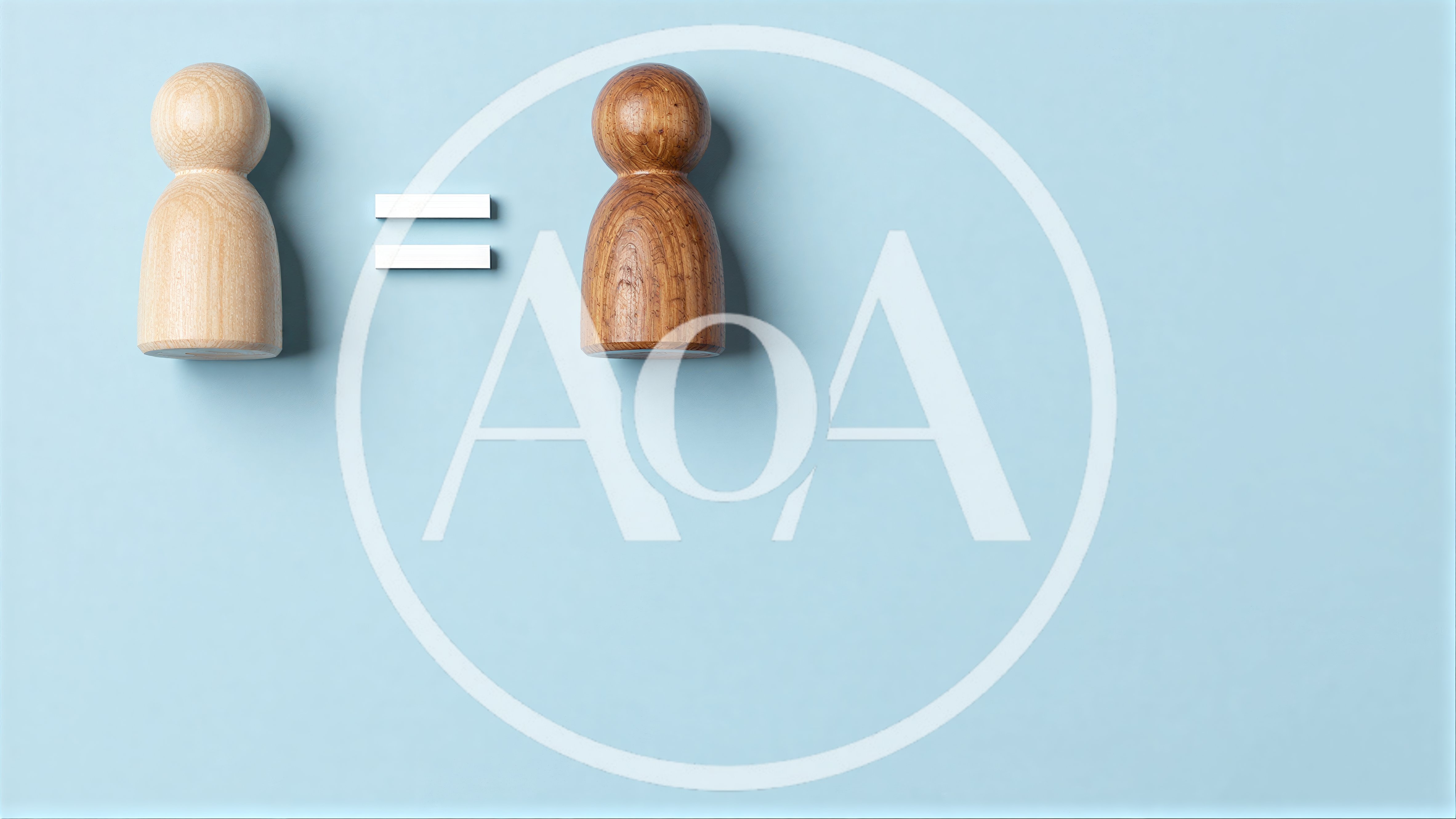Wooden Peg Dolls Representing Equality Concept