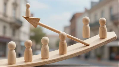 Wooden Figurines Representing Business Growth And Teamwork