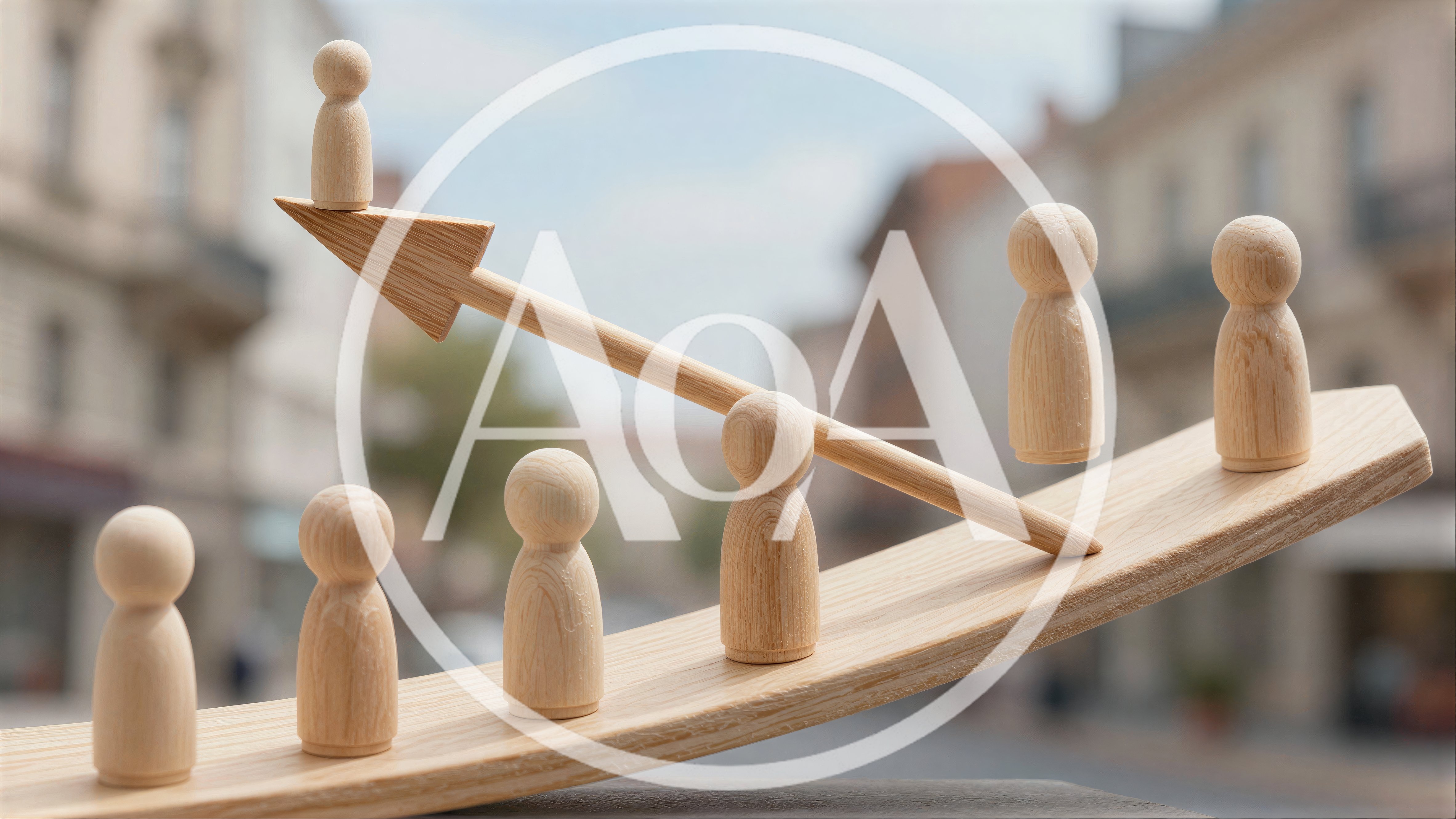 Wooden Figurines Representing Business Growth And Teamwork