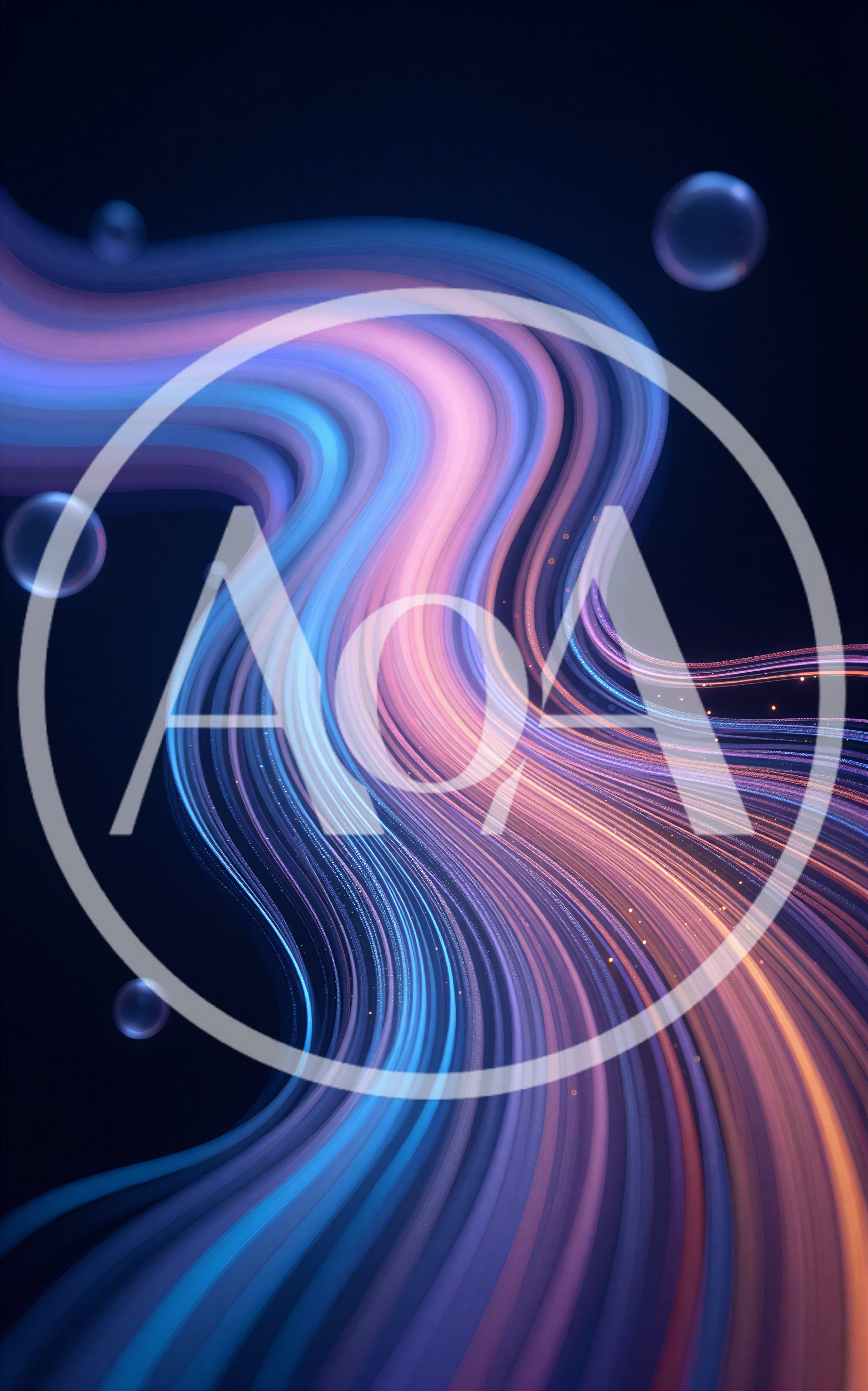 Abstract Flowing Light Waves With Floating Spheres