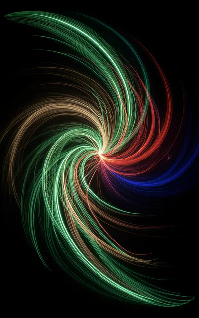 Abstract Swirling Light Trails In Vibrant Colors