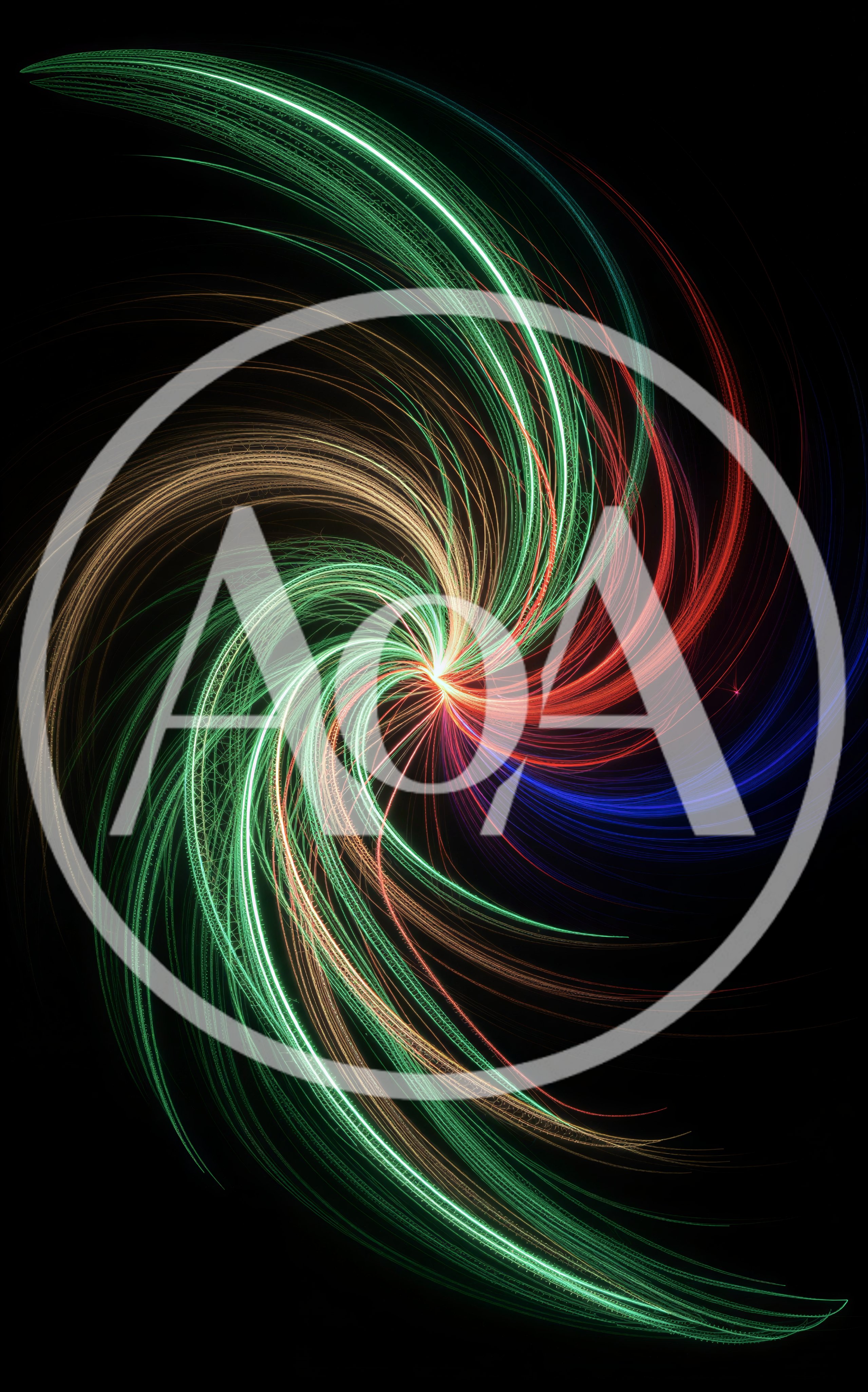 Abstract Swirling Light Trails In Vibrant Colors
