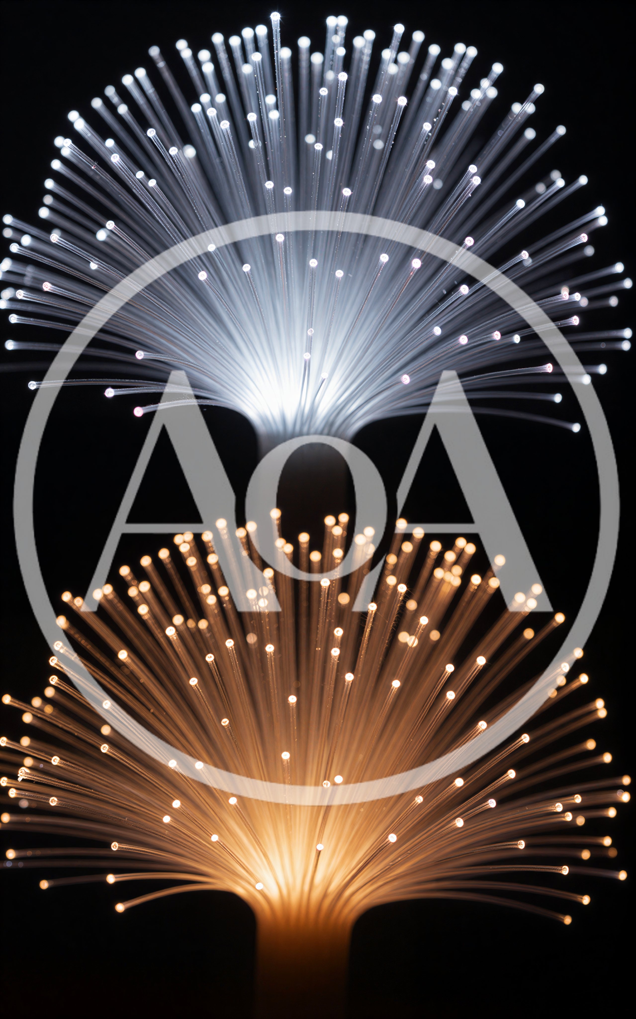 Fiber Optic Light Displays With White And Orange Glow