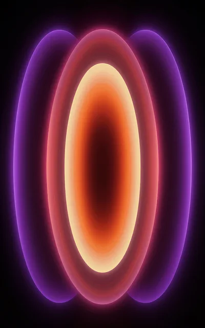 Abstract Glowing Concentric Ovals In Neon Colors