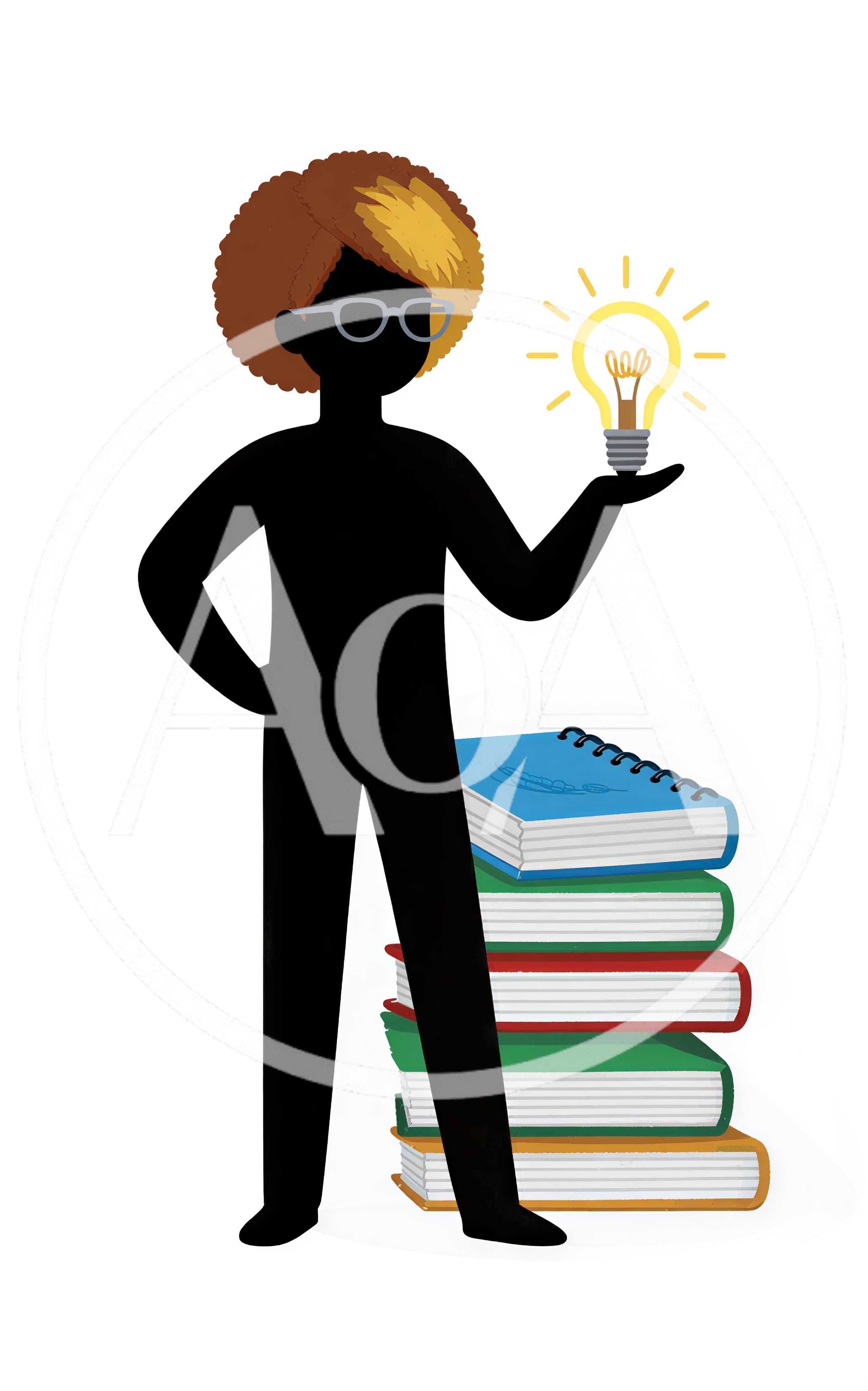 Silhouette Of A Student Holding A Glowing Lightbulb
