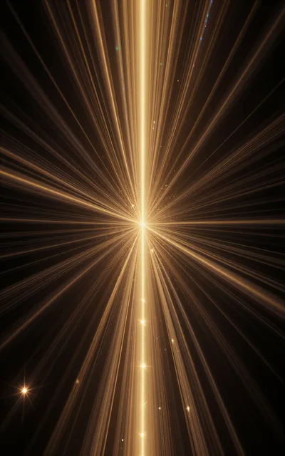 Abstract Golden Light Rays Bursting From Center