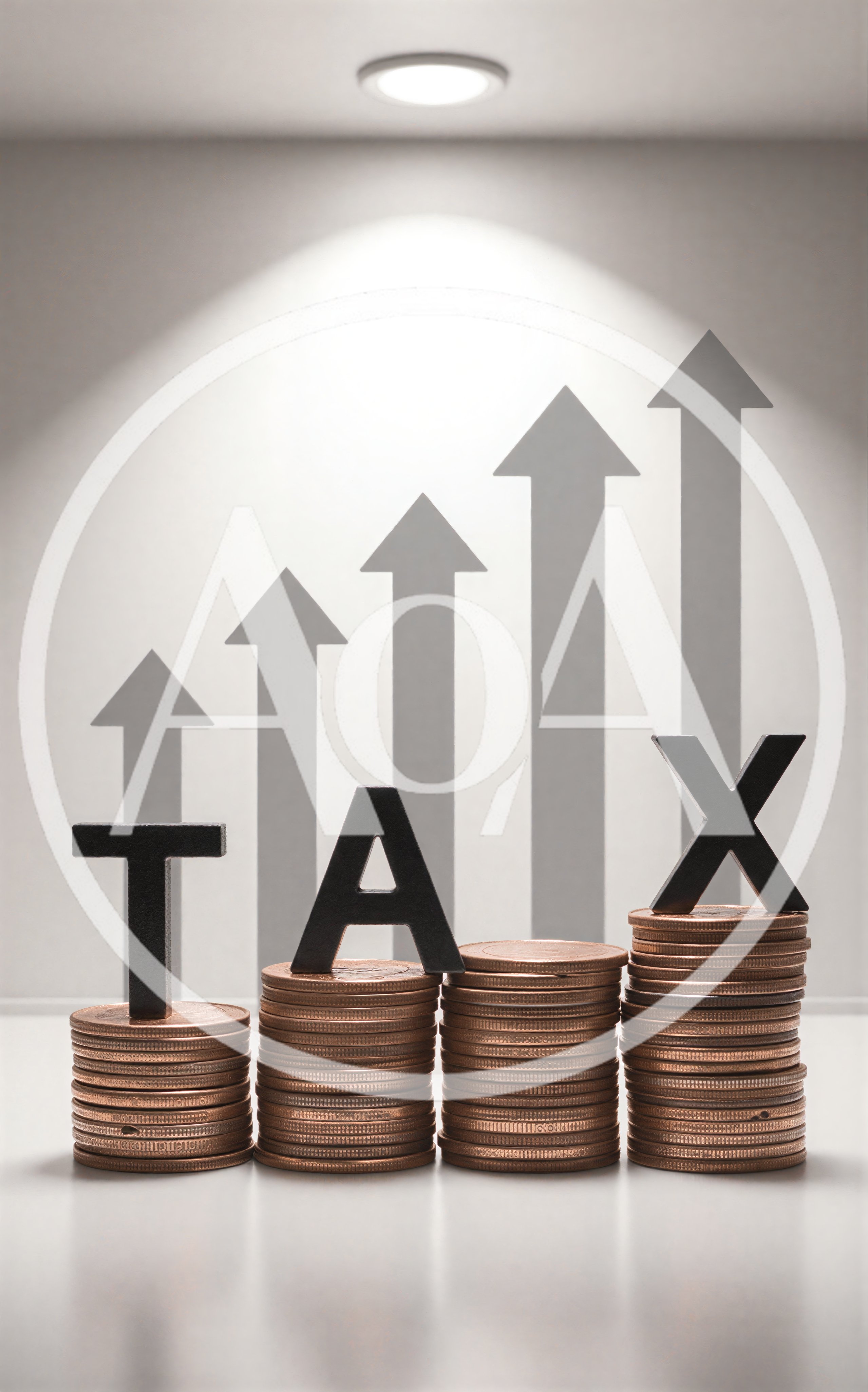 Rising Tax Costs Represented By Stacks Of Coins