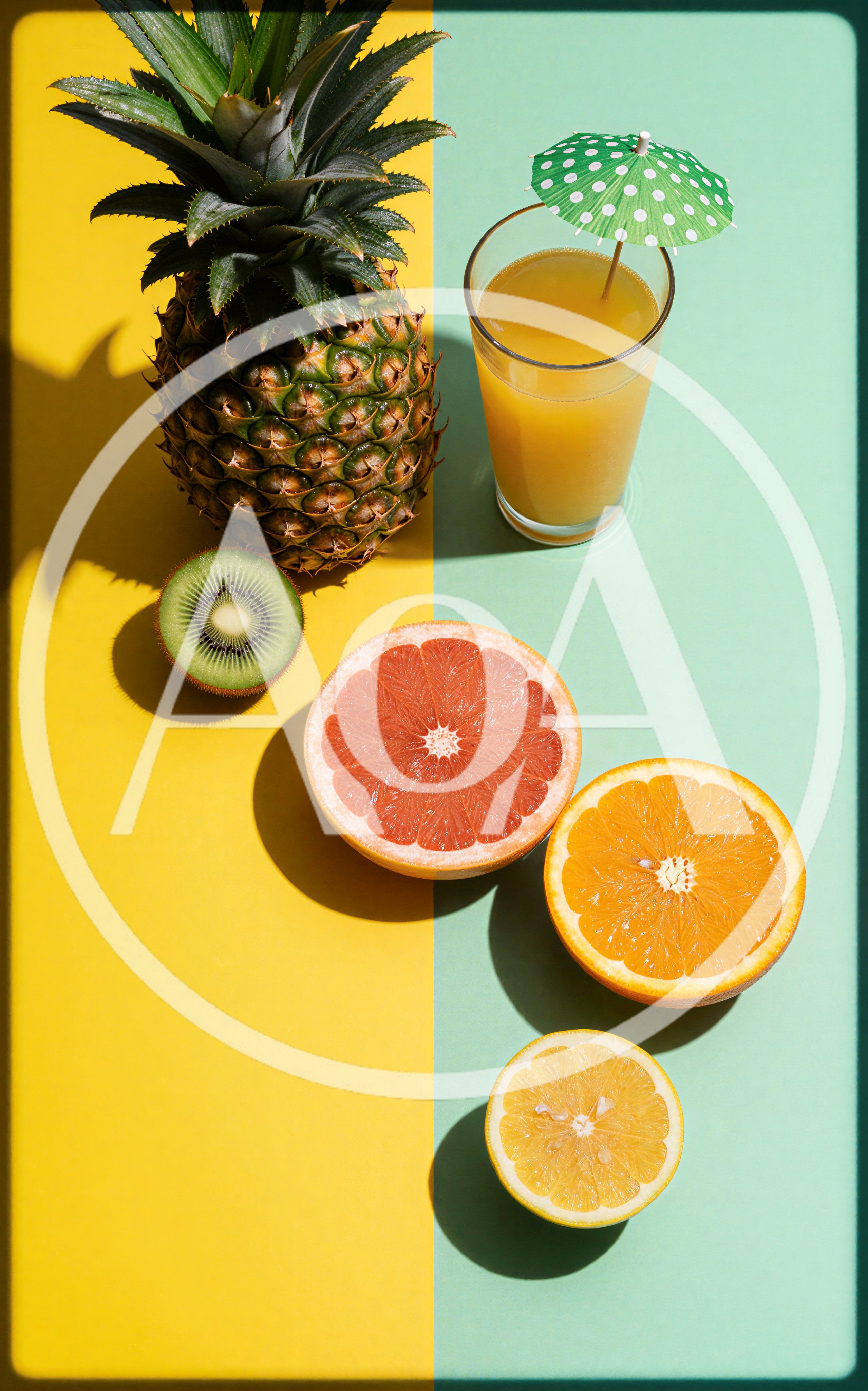 Fresh Tropical Fruit Arrangement With Juice