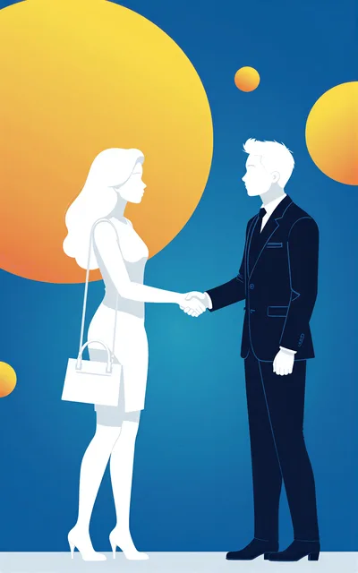 Professional Business Handshake Between Man and Woman