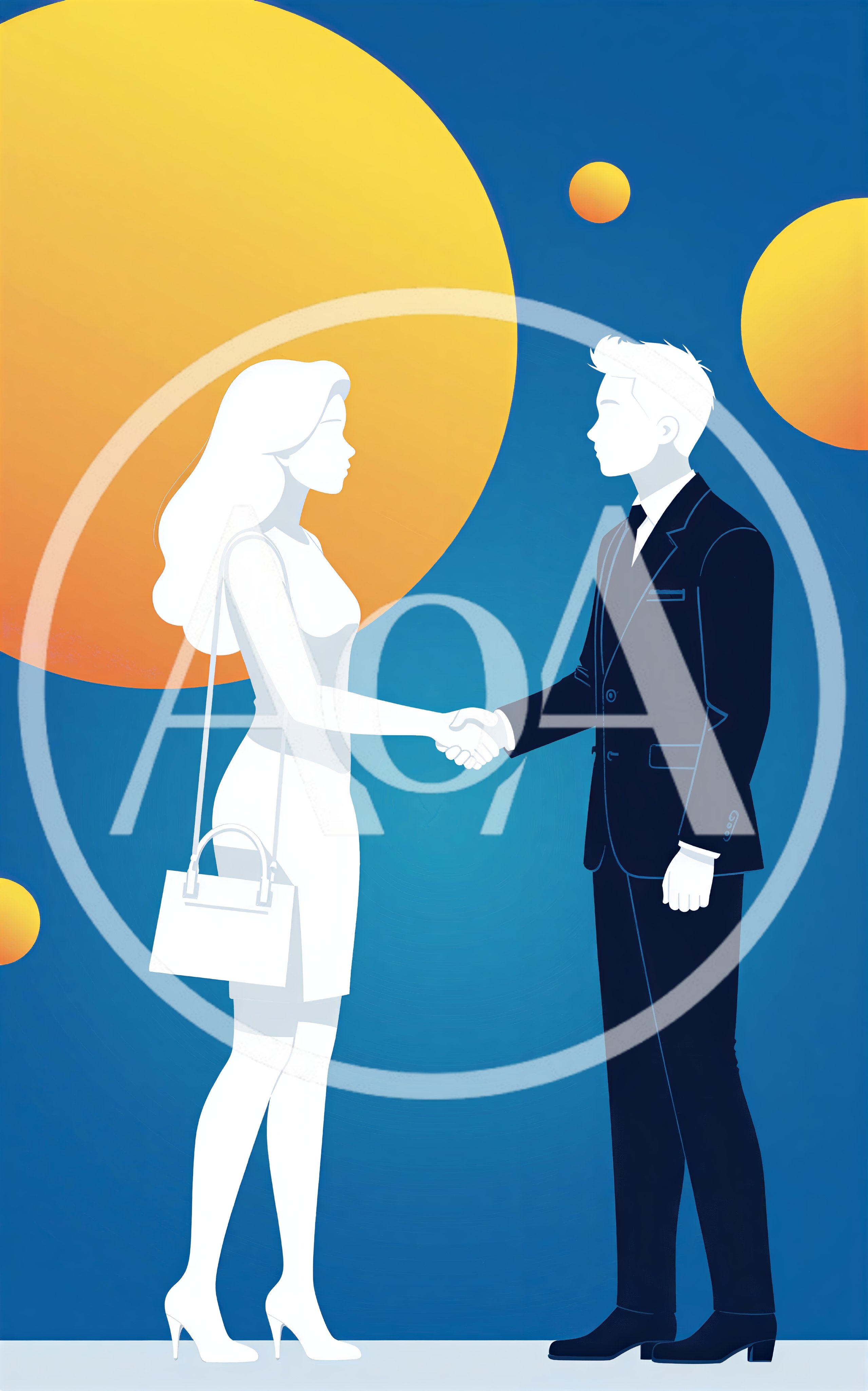 Professional Business Handshake Between Man and Woman