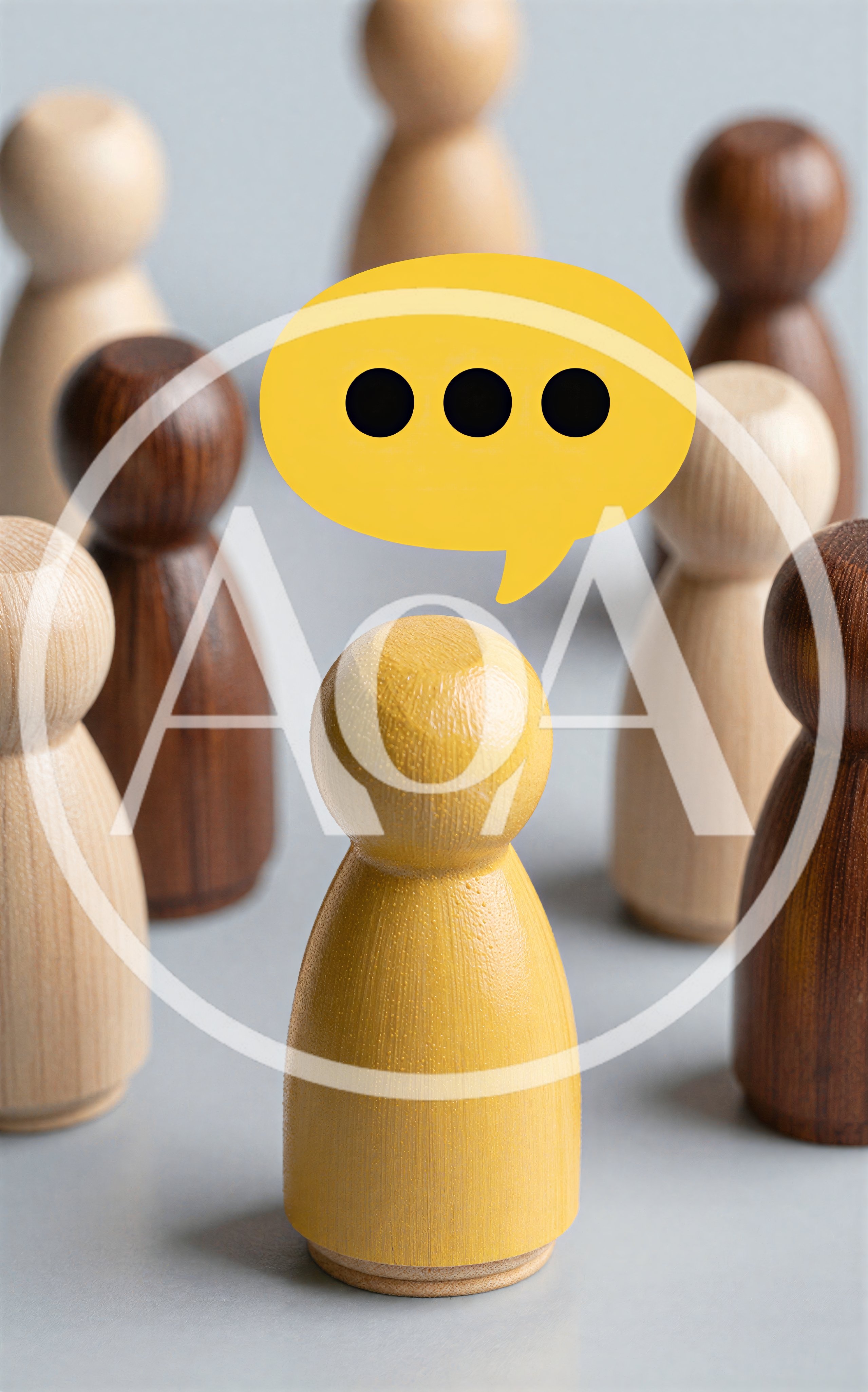 Yellow Wooden Peg Doll With Speech Bubble
