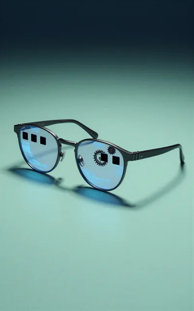 Futuristic Smart Glasses With Digital Interface Overlay