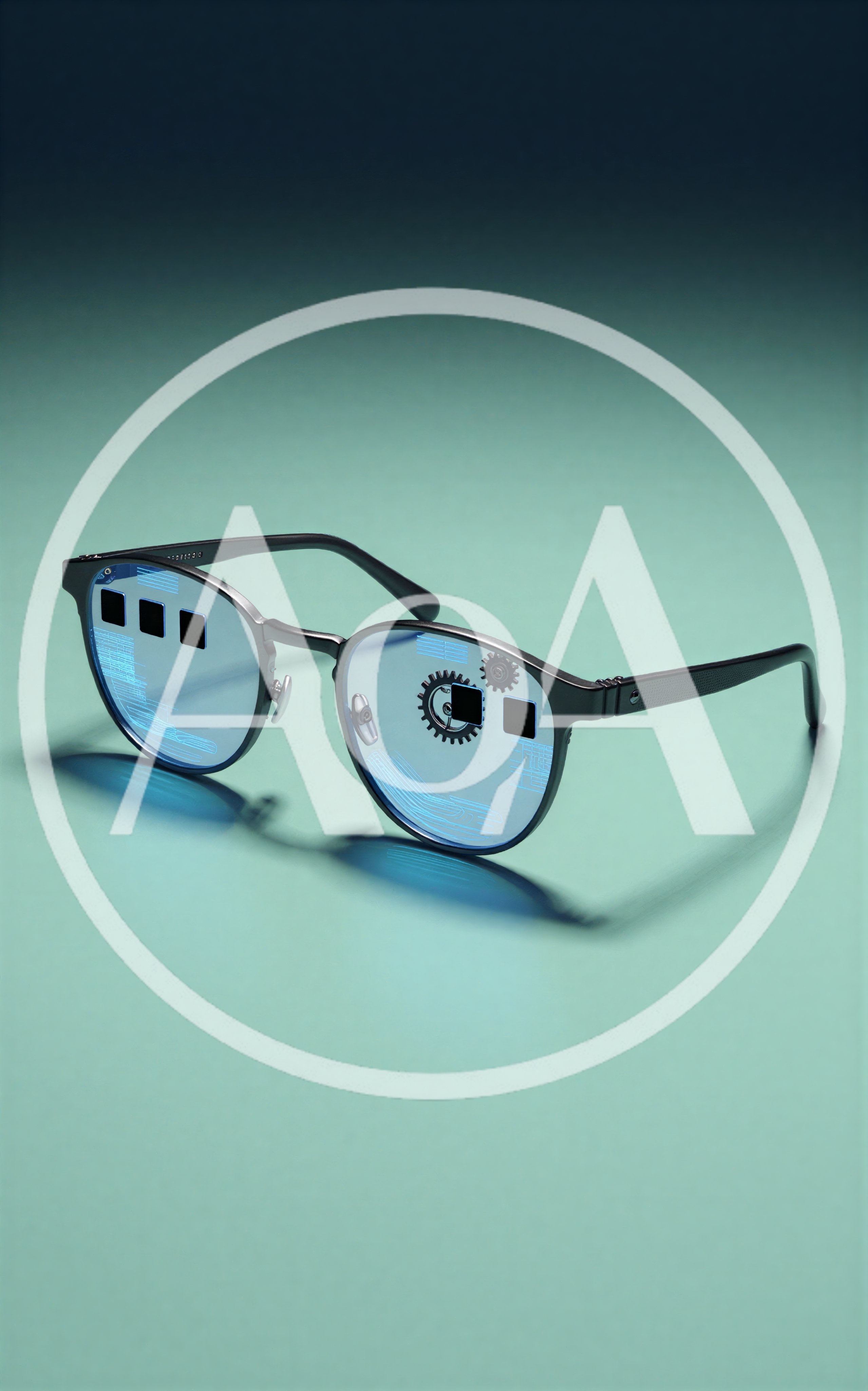 Futuristic Smart Glasses With Digital Interface Overlay