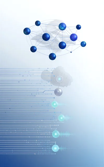 Digital Network Nodes and Data Flow Visualization