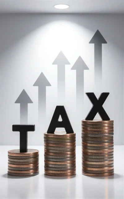 Rising Tax Costs Represented By Stacks Of Coins