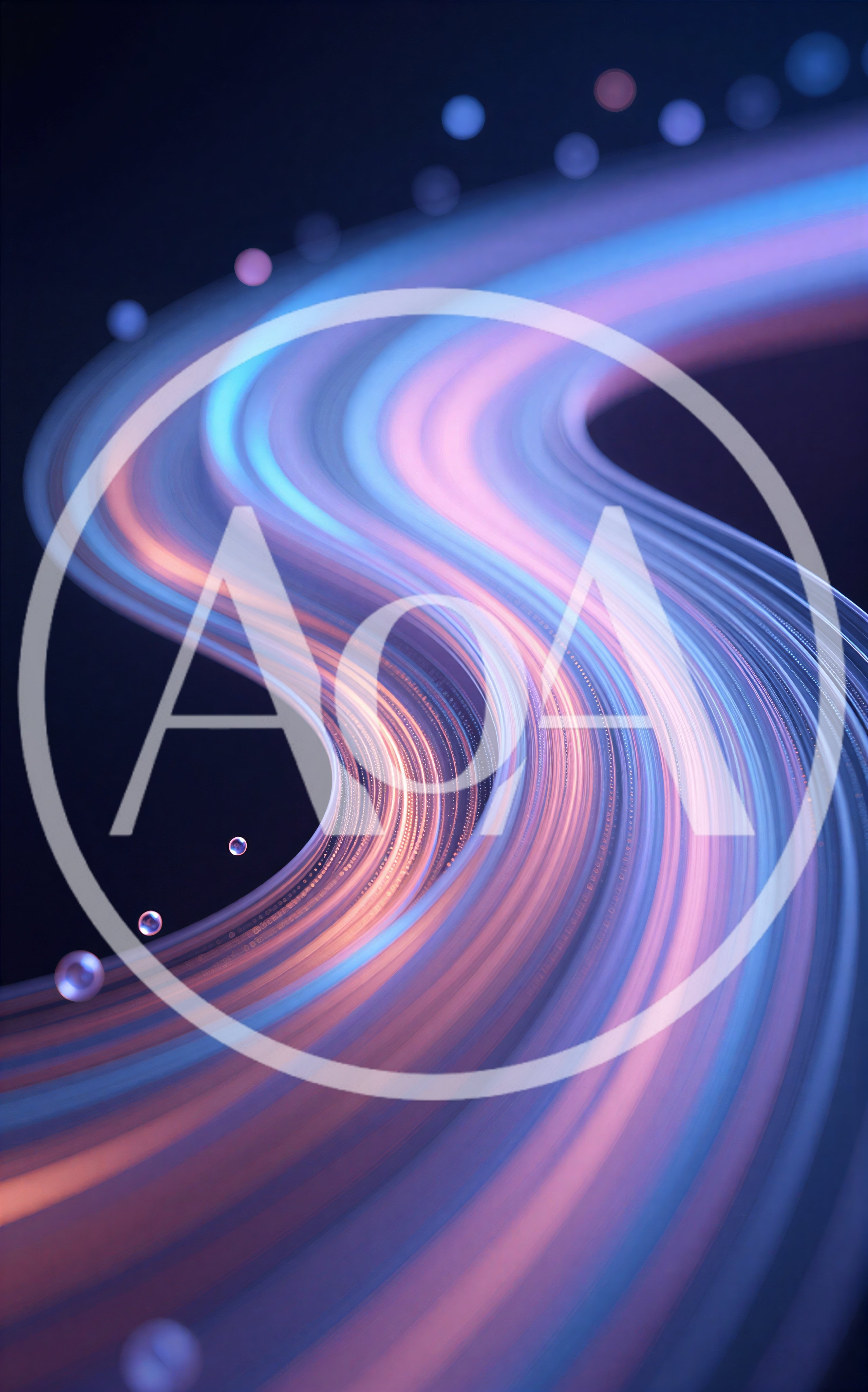 Abstract Flowing Light Trails With Floating Spheres