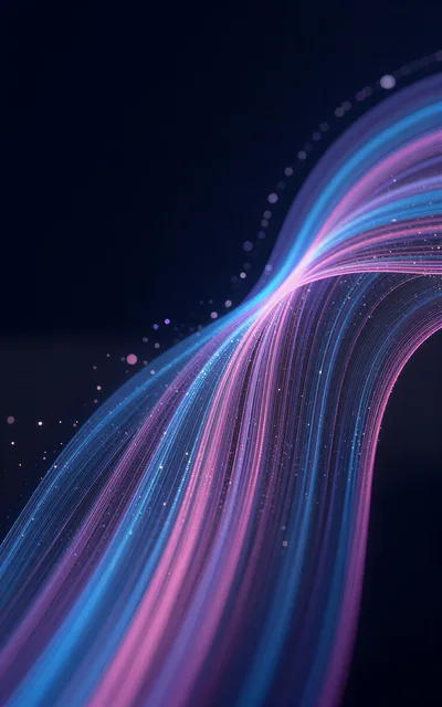 Abstract Flowing Light Waves With Particle Effects
