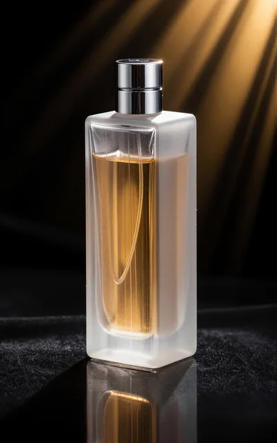 Elegant Perfume Bottle on Reflective Surface