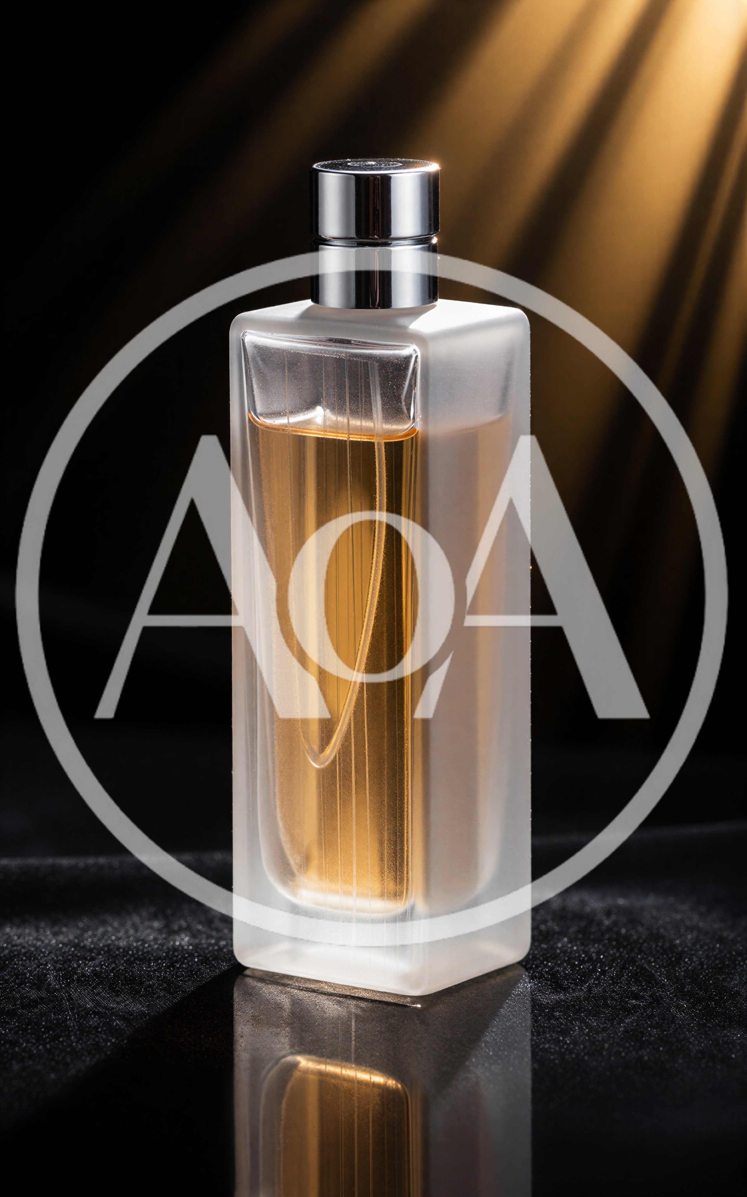 Elegant Perfume Bottle on Reflective Surface