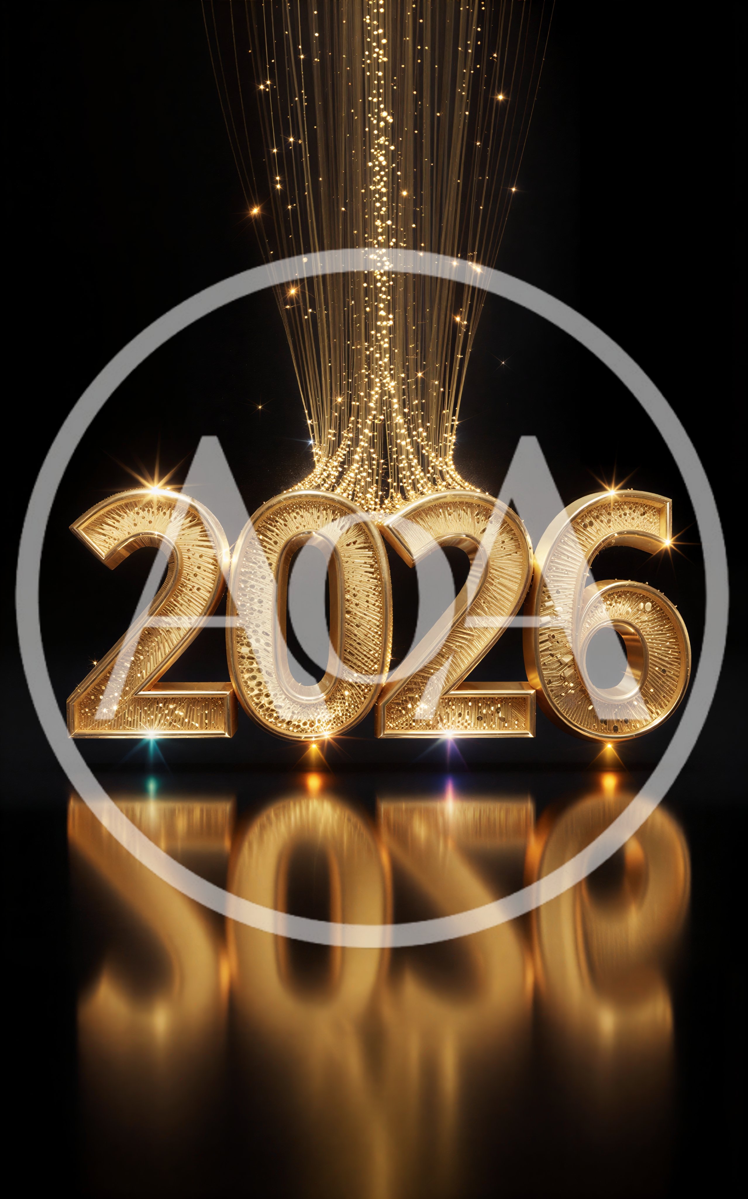 Golden 2026 New Year Celebration Text