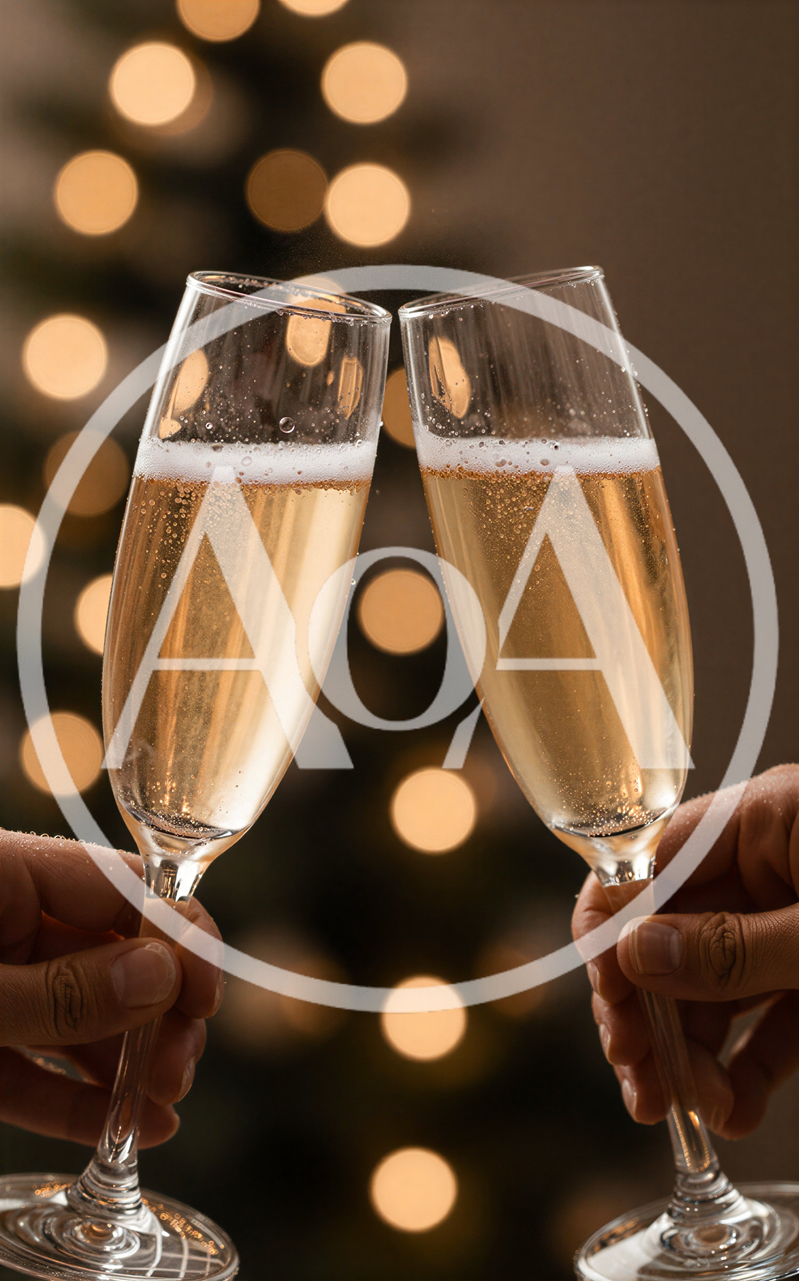 Two Hands Toasting With Champagne Flutes