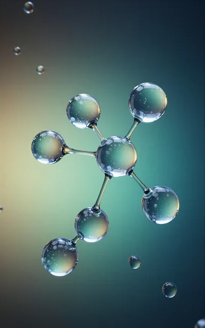 Abstract Glass Molecular Structure Floating In Gradient Space