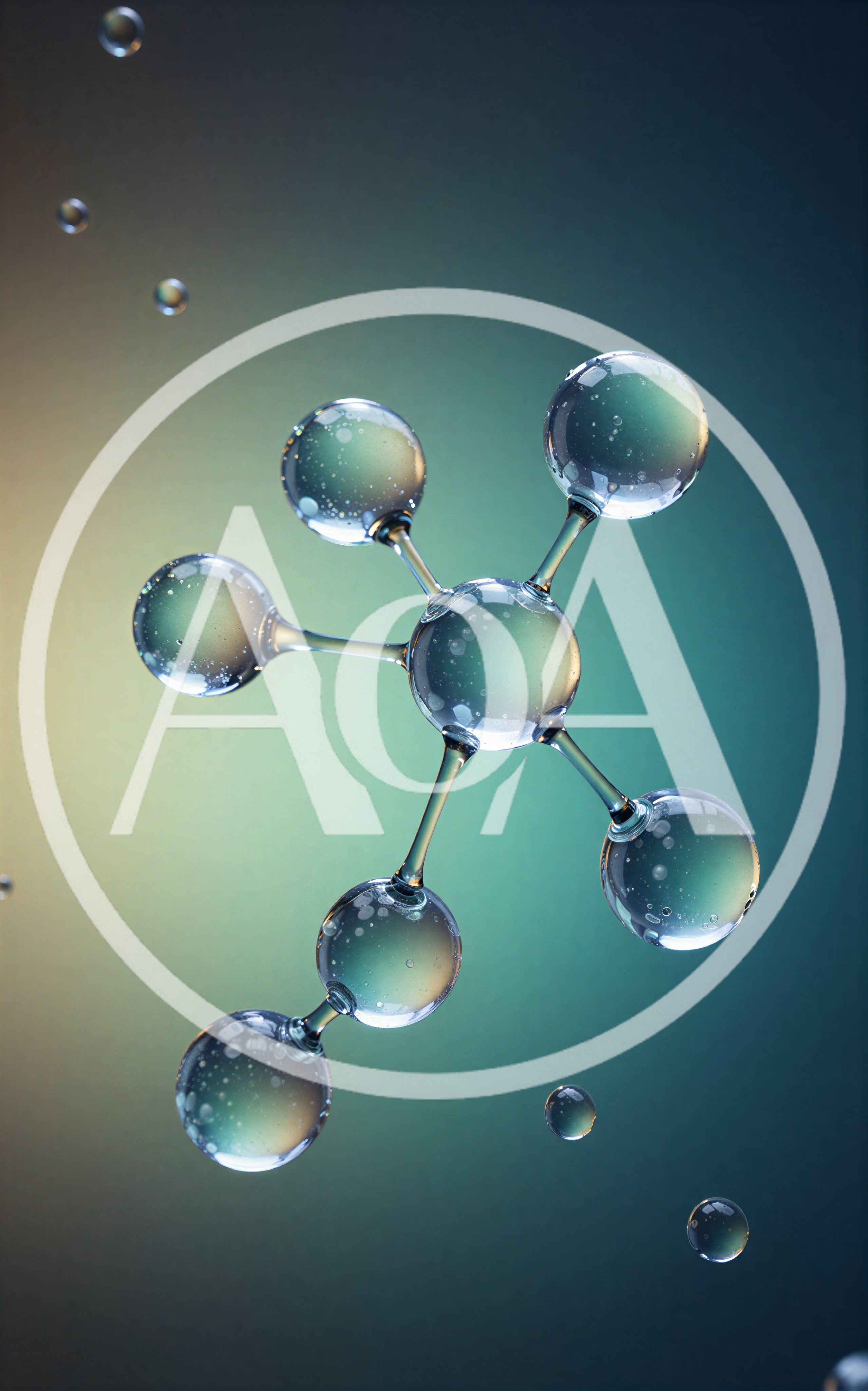 Abstract Glass Molecular Structure Floating In Gradient Space