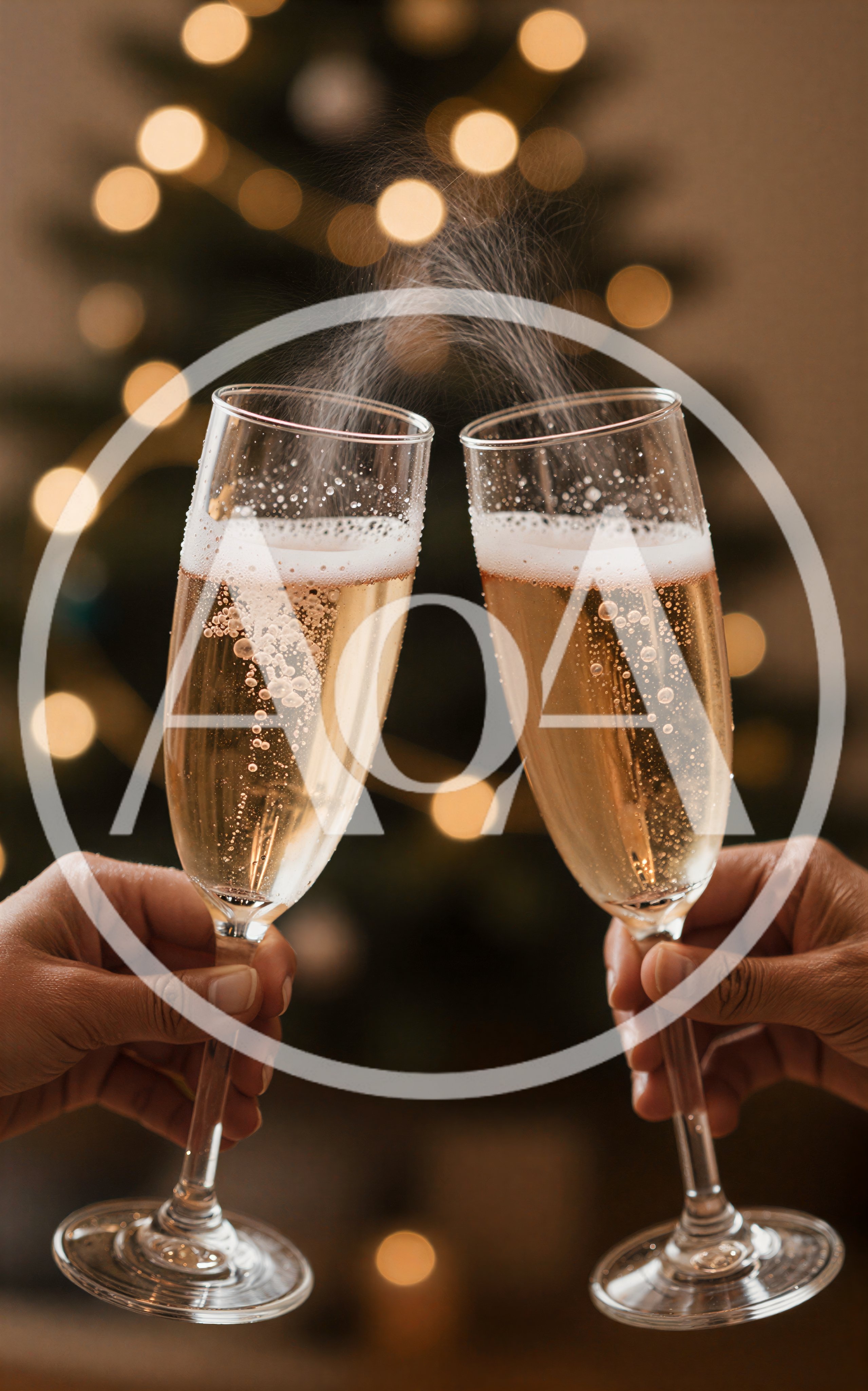 Two Hands Toasting With Champagne Flutes
