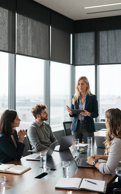 Businesswoman Leading A Meeting In A Modern Office