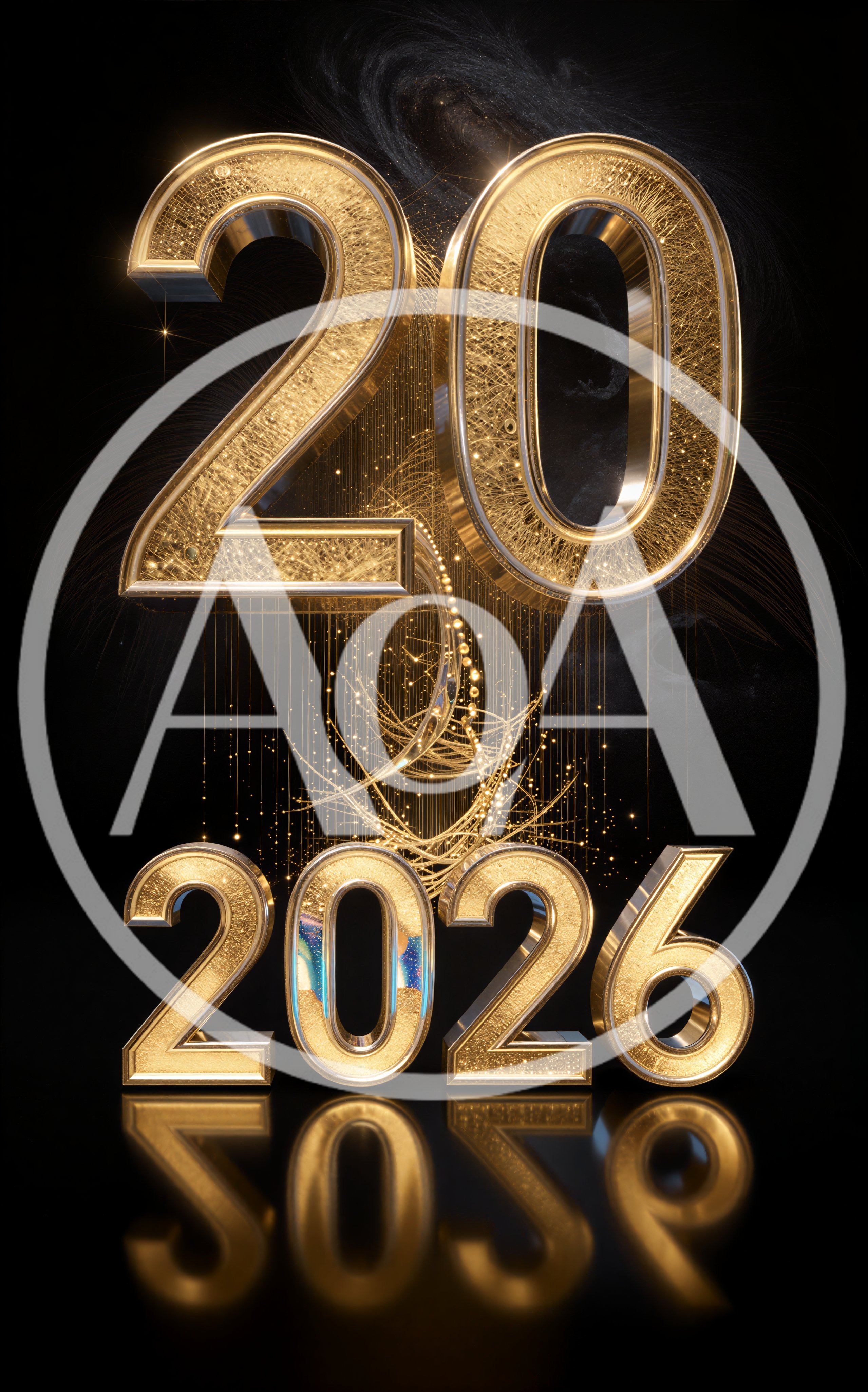 Golden 2026 New Year Celebration Typography