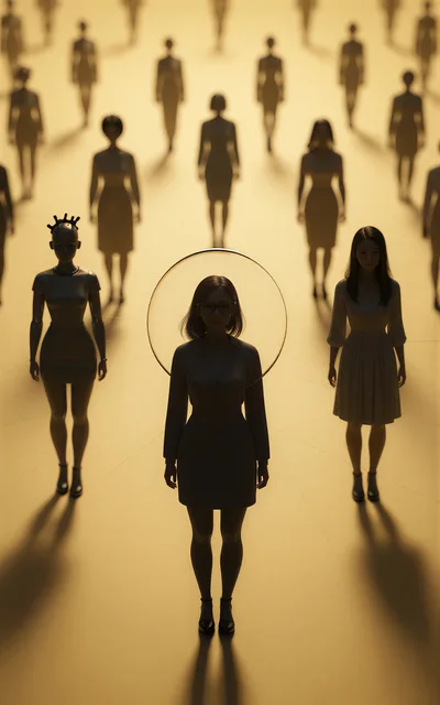 Conceptual Illustration Of A Woman With A Halo