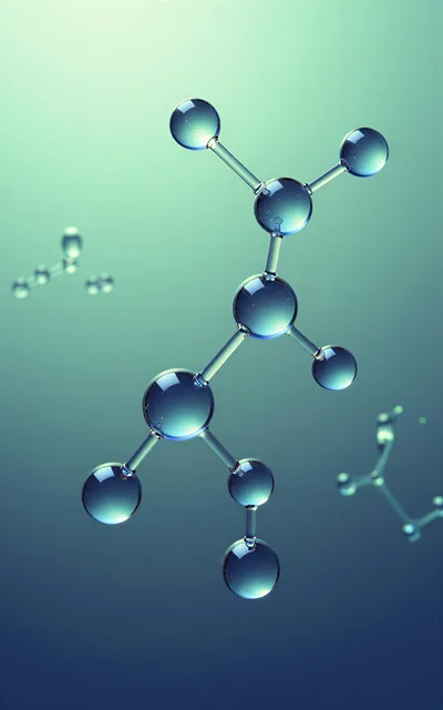 3D Rendered Molecular Structure Floating In Space