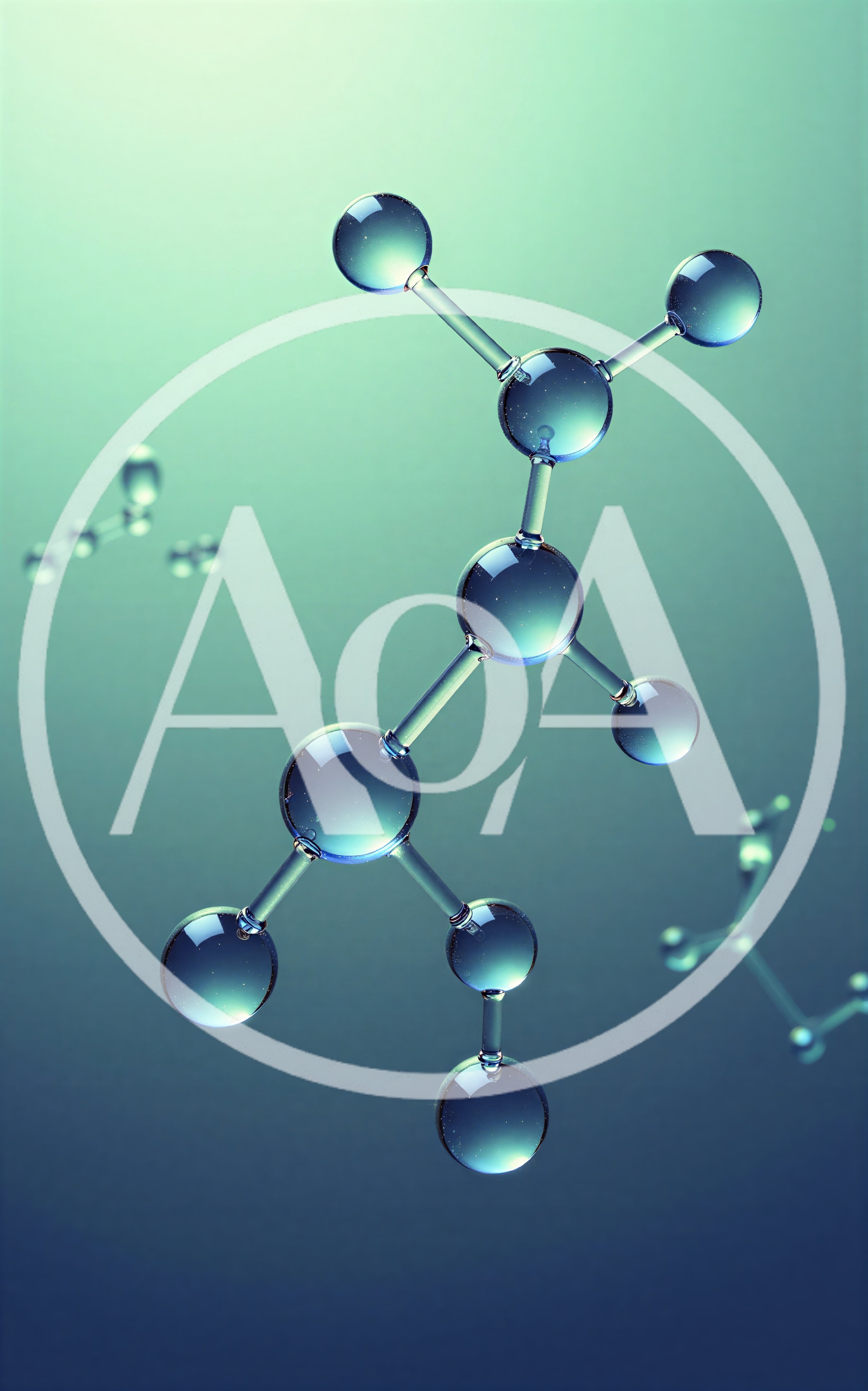 3D Rendered Molecular Structure Floating In Space