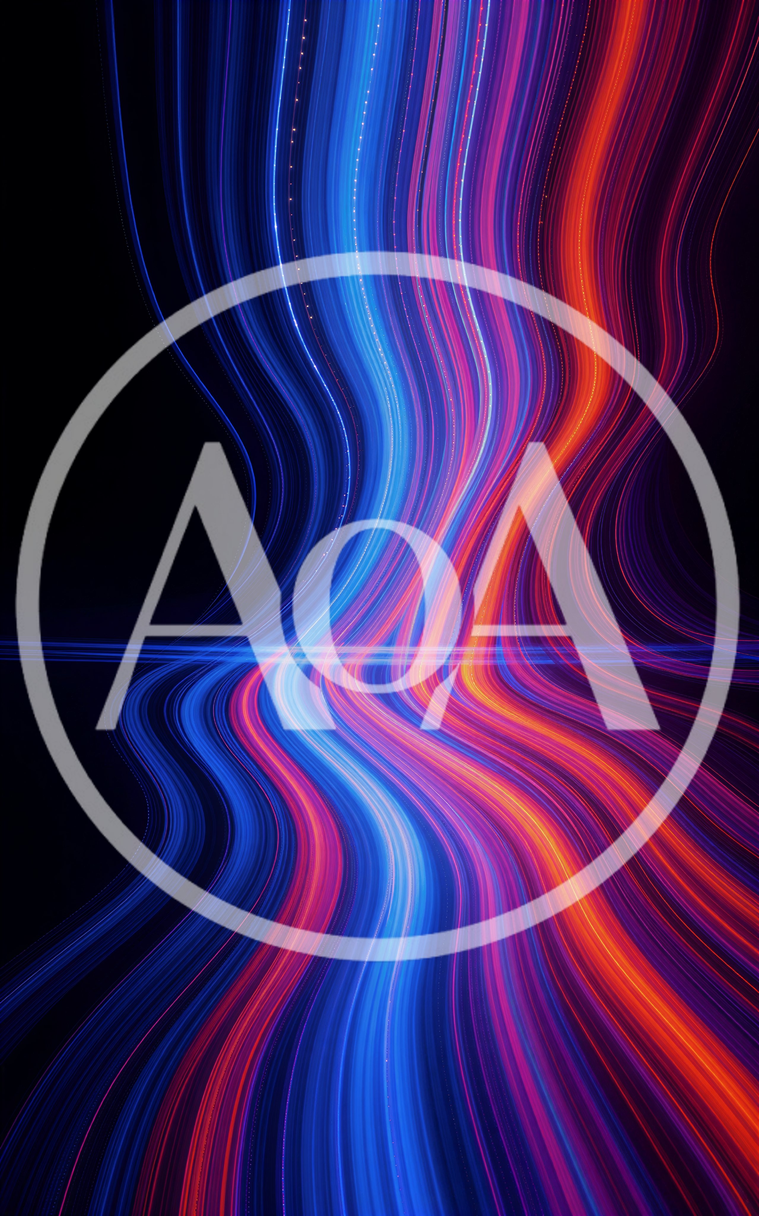 Abstract Neon Light Trails Flowing In Dark Space