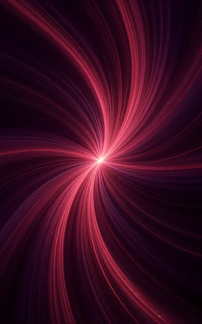 Abstract Red Light Rays Swirling In Dark Space