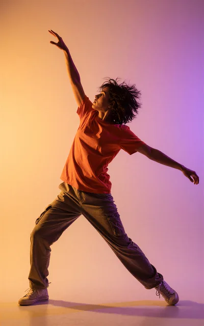Young Woman Performing Contemporary Dance In Studio
