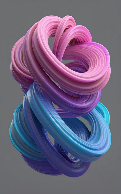 Abstract 3D Twisted Ribbon Shape