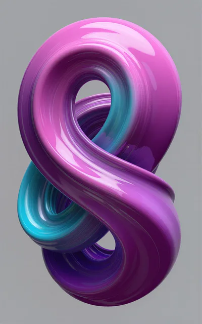 Abstract 3D Twisted Infinity Loop Sculpture