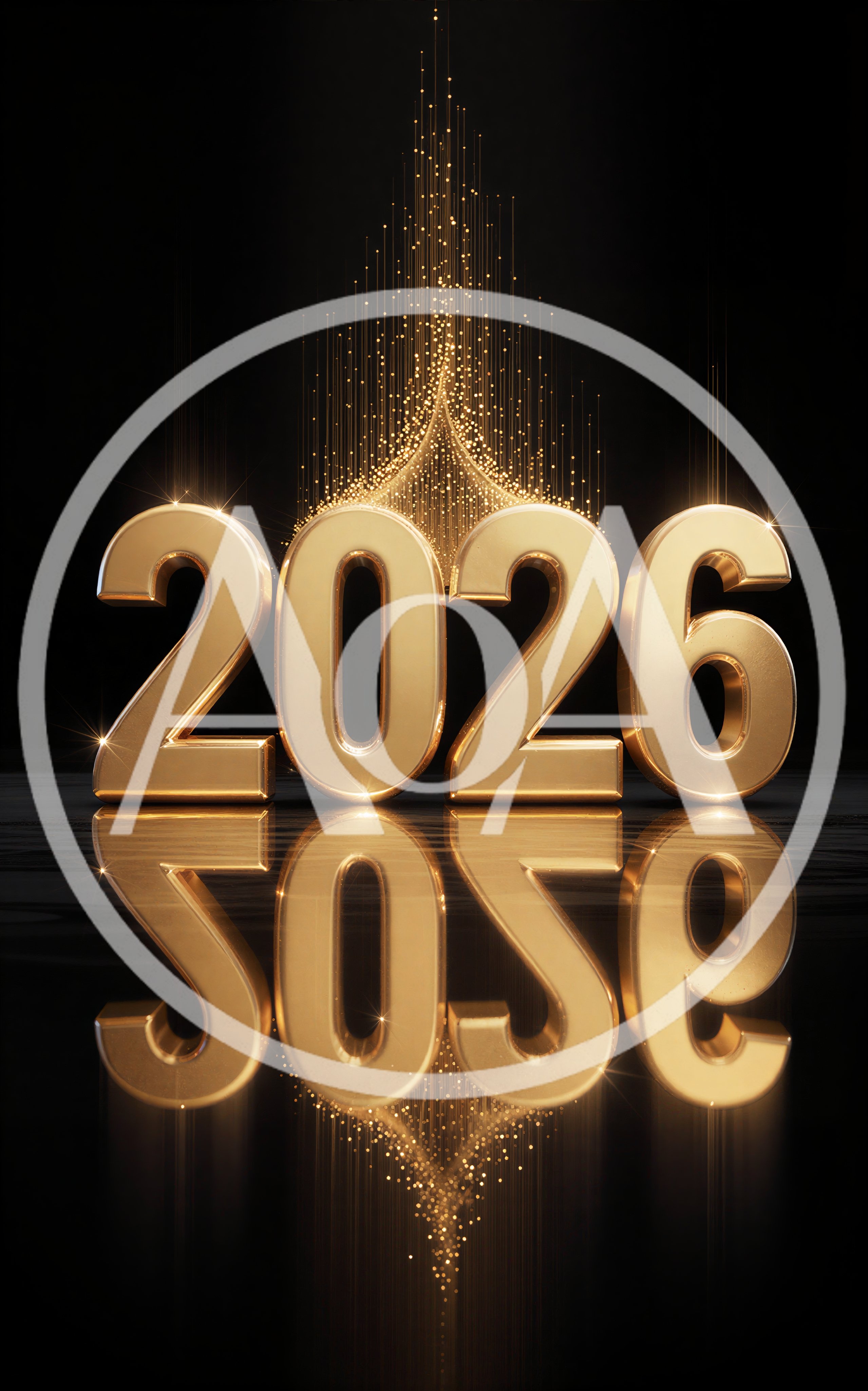 Golden 2026 New Year Celebration Text