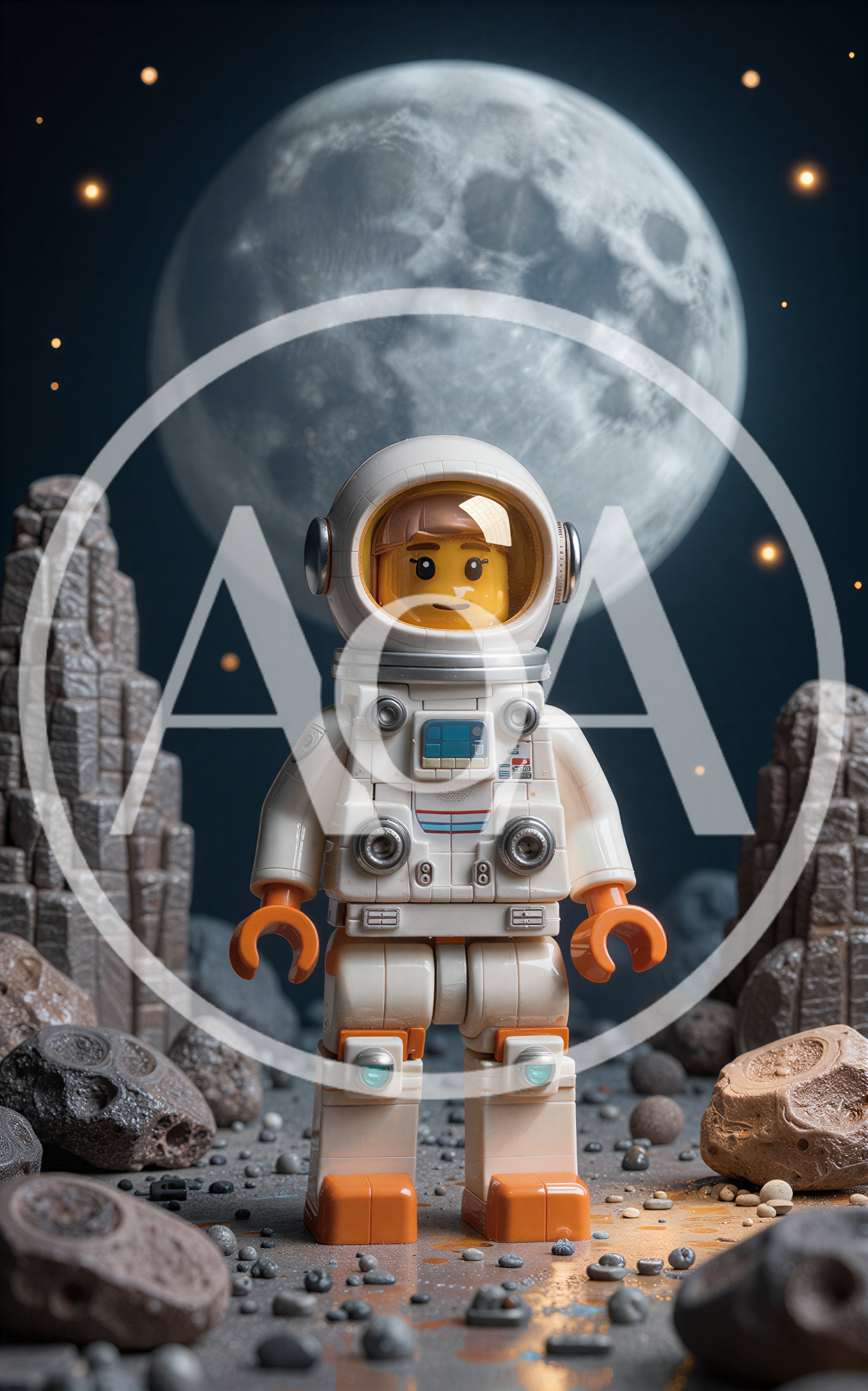 Lego Astronaut Figurine Standing On Lunar Surface