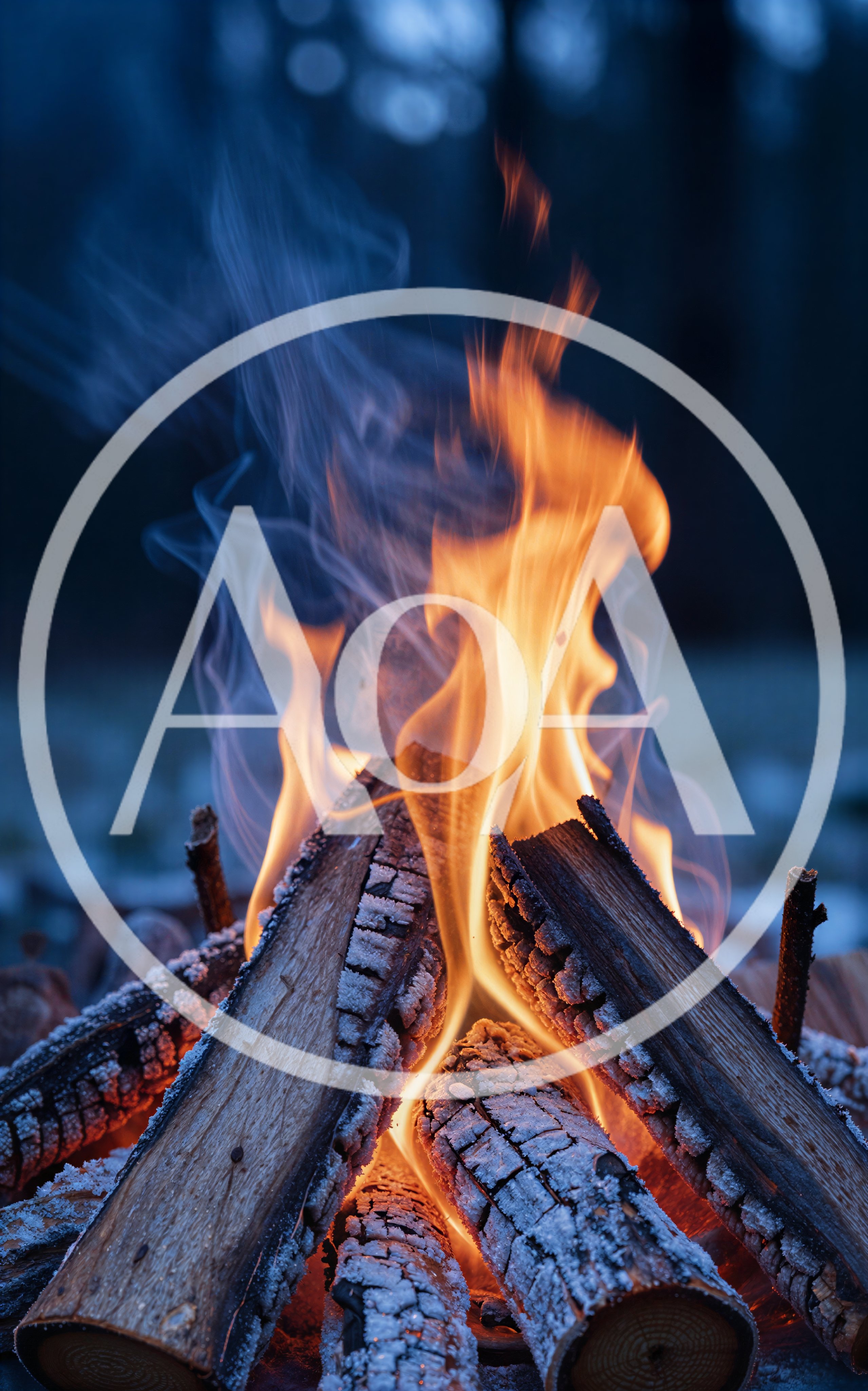 Close Up Of A Crackling Campfire At Dusk