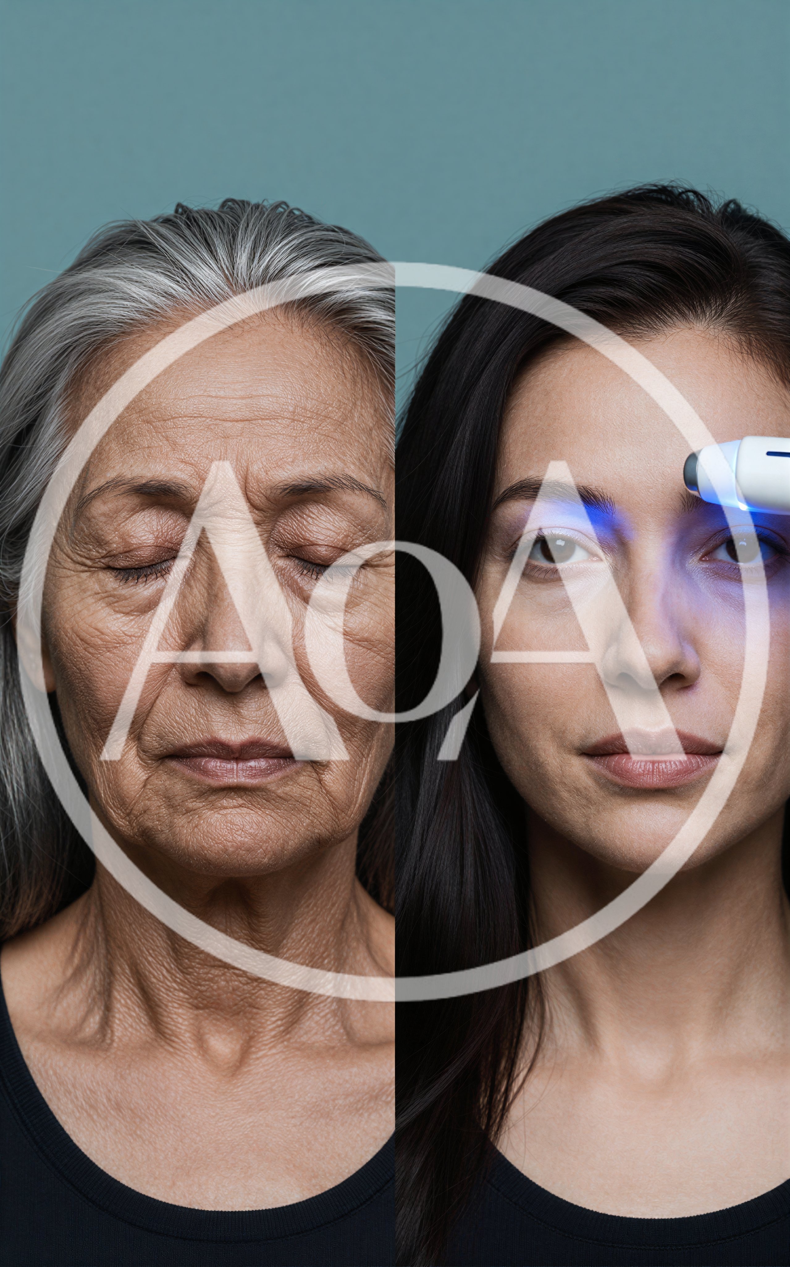 Comparison Of Aging Skin And Rejuvenated Youthful Face