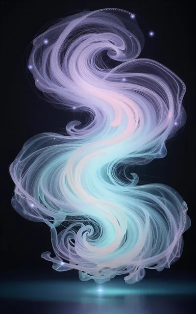 Abstract Flowing Light Trails In Pastel Colors