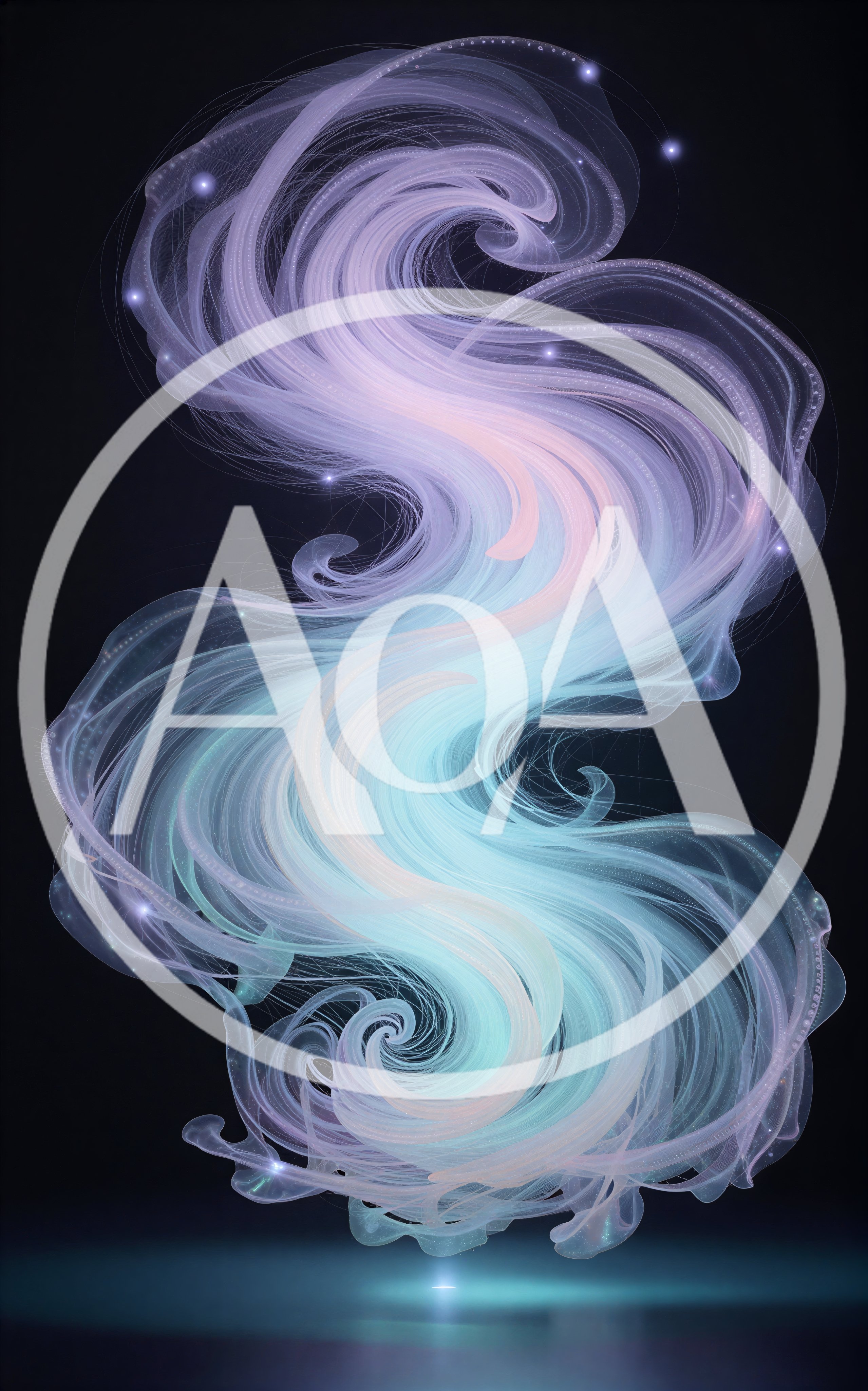 Abstract Flowing Light Trails In Pastel Colors
